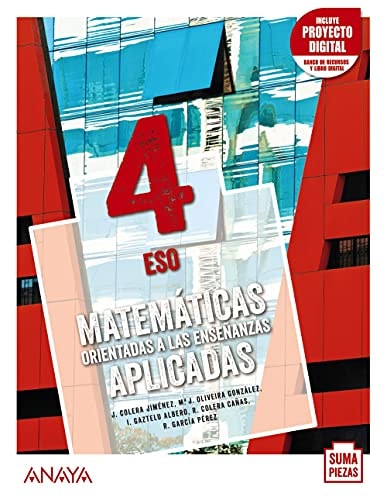 Matemáticas orientadas a las Enseñanzas Aplicadas 4. – ANAYA EDUCACIÓN